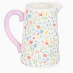 Spring Floral Print Ceramic Jug